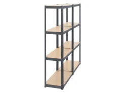 Juskys 2er Set Lagerregal Easy 160 x 80 x 40 cm Grau