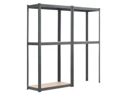 Juskys 2er Set Lagerregal Easy 160 x 80 x 40 cm Grau