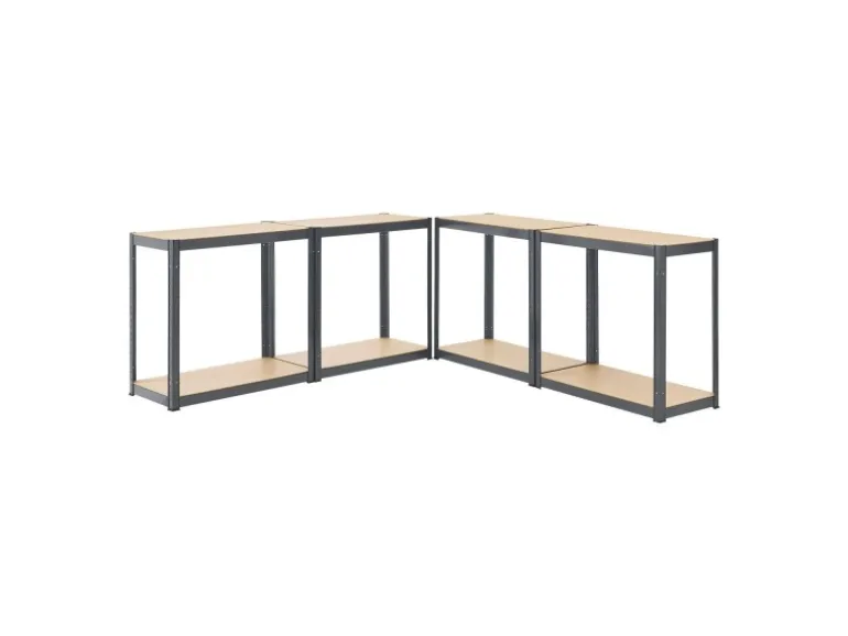 Juskys 2er Set Lagerregal Easy 160 x 80 x 40 cm Grau