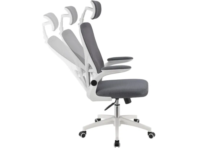 Juskys Ergonomischer Bürostuhl Baltimore Weiß Grau