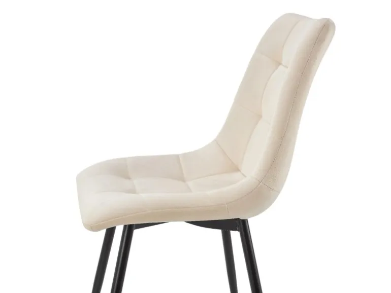 Juskys Esszimmerstuhl Blanca 6er Set mit Samt Beige