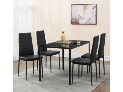 Juskys Esszimmerstuhl Loja 4er Set Schwarz
