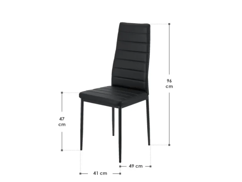 Juskys Esszimmerstuhl Loja 4er Set Schwarz