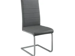 Juskys Freischwinger Stuhl Vegas 2er Set aus Kunstleder Grau