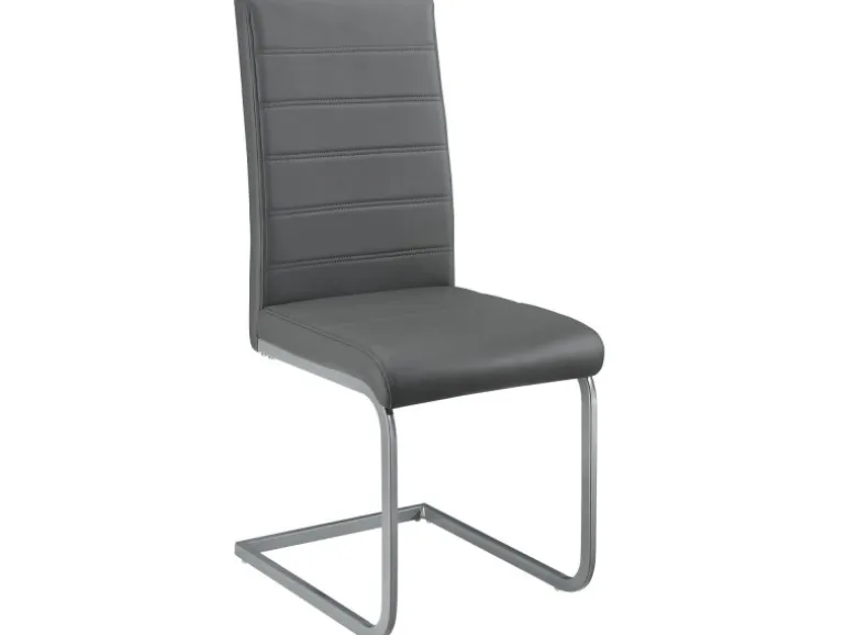 Juskys Freischwinger Stuhl Vegas 2er Set aus Kunstleder Grau