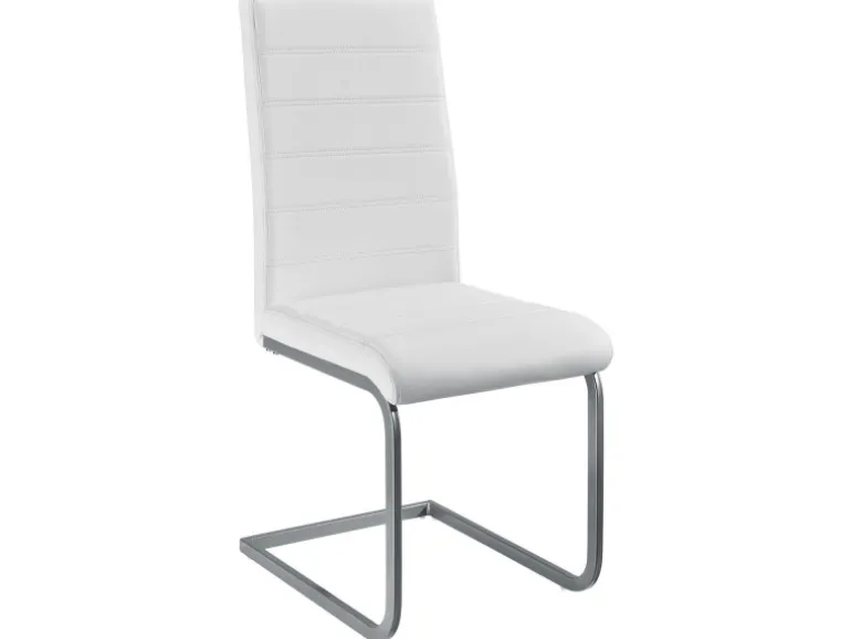 Juskys Freischwinger Stuhl Vegas 2er Set aus Kunstleder Weiß