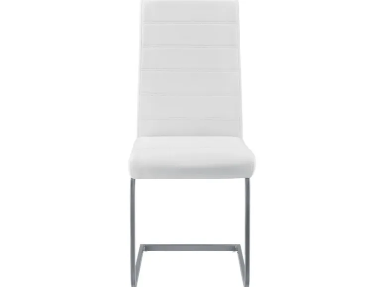 Juskys Freischwinger Stuhl Vegas 2er Set aus Kunstleder Weiß
