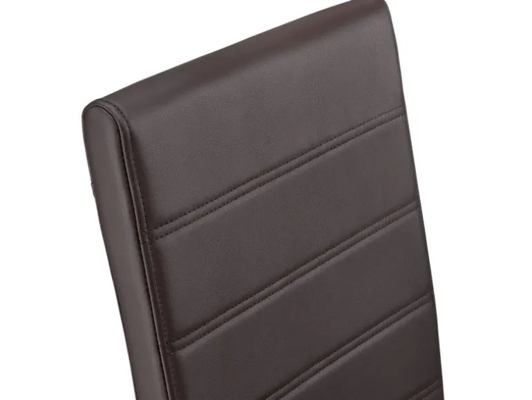 Juskys Freischwinger Stuhl Vegas 4er Set aus Kunstleder Braun