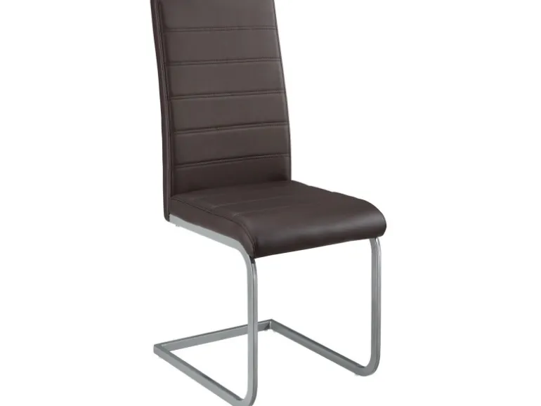 Juskys Freischwinger Stuhl Vegas 2er Set aus Kunstleder Braun