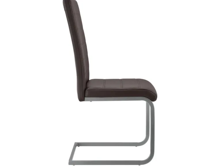 Juskys Freischwinger Stuhl Vegas 2er Set aus Kunstleder Braun
