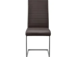 Juskys Freischwinger Stuhl Vegas 2er Set aus Kunstleder Braun