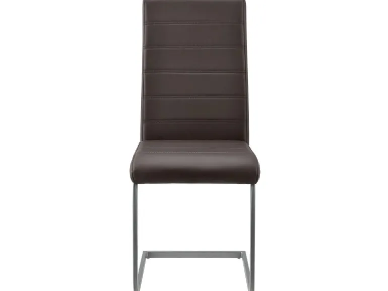 Juskys Freischwinger Stuhl Vegas 2er Set aus Kunstleder Braun