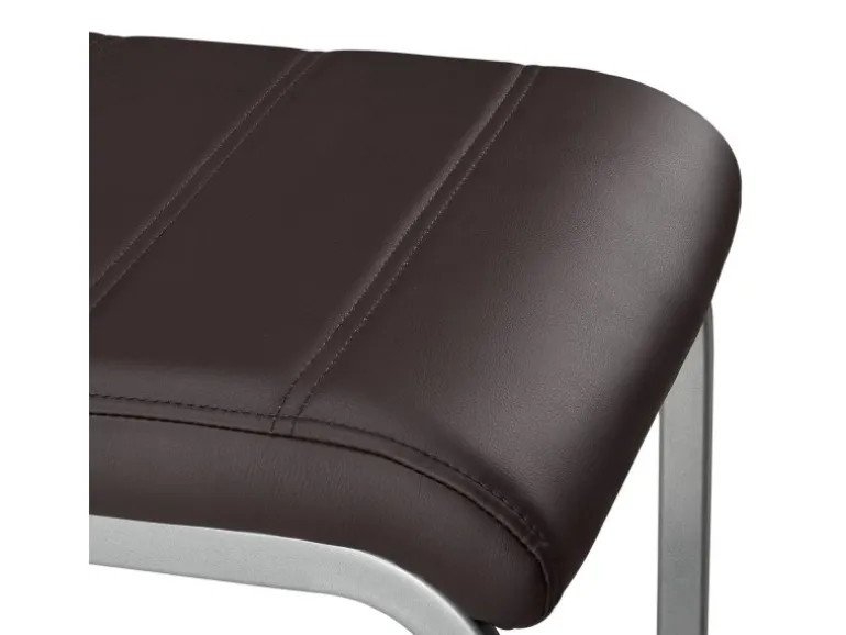 Juskys Freischwinger Stuhl Vegas 2er Set aus Kunstleder Braun