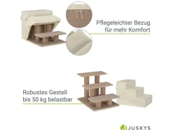 Juskys Haustiertreppe Timmy mit 3 Stufen Beige