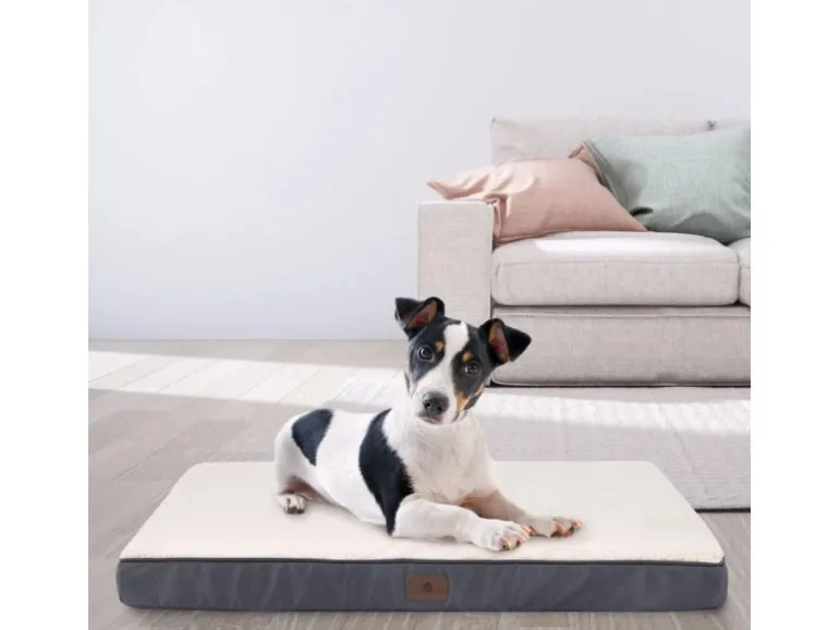 Juskys Hundebett Milow Orthopädisch Wendbar 76x51 cm Beige