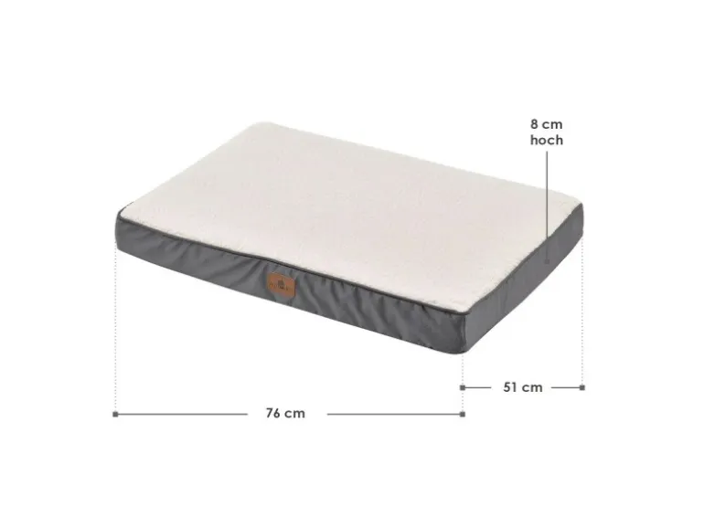 Juskys Hundebett Milow Orthopädisch Wendbar 76x51 cm Beige