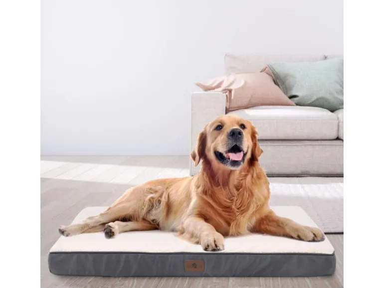 Juskys Hundebett Milow Orthopädisch Wendbar 92x69 cm Beige