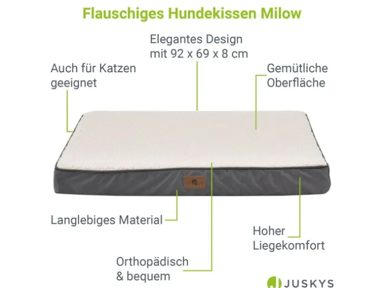 Juskys Hundebett Milow Orthopädisch Wendbar 92x69 cm Beige