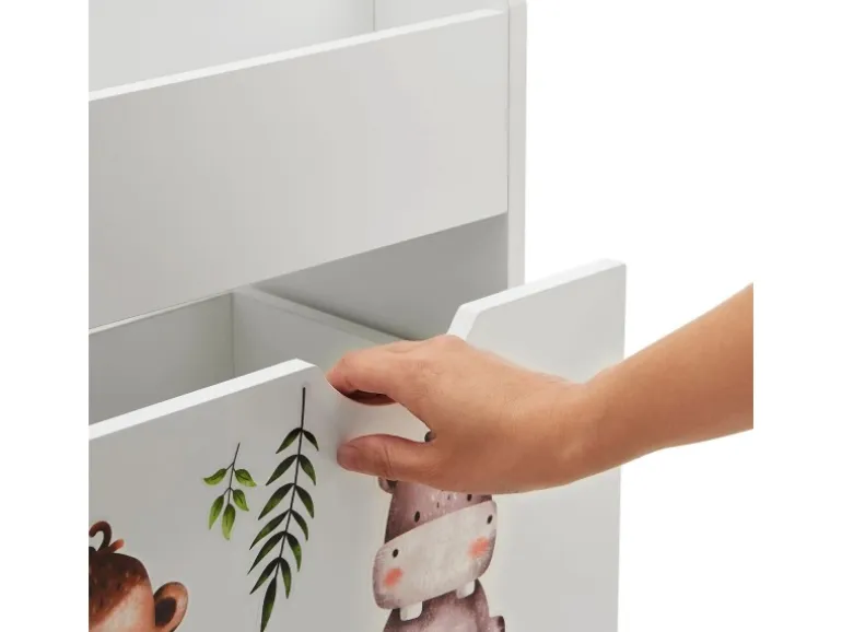 Juskys Kinder Bücherregal Mit 3 Fächern Und Herausziehbarer Spielzeugkiste