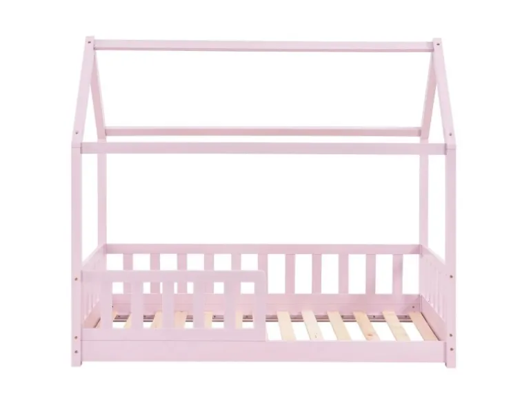 Juskys Kinderbett Marli 80 x 160 cm mit Matratze Rosa