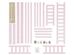 Juskys Kinderbett Marli 80 x 160 cm mit Matratze Rosa