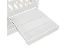 Juskys Kinderbett Marli 80 x 160 cm mit Bettkasten und Matratze Weiß