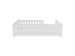 Juskys Kinderbett Naya 80 x 160 cm mit Matratze Weiß