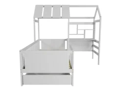 Juskys Kinderbett Yari 90x200 cm Weiß