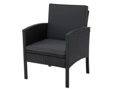 Juskys Polyrattan Gartenmöbel Sitzgruppe Turin Schwarz