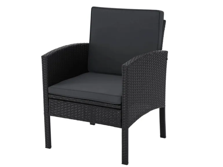 Juskys Polyrattan Gartenmöbel Sitzgruppe Turin Schwarz