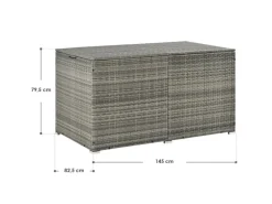 Juskys Polyrattan Gartenmöbel Auflagenbox Ikaria mit Innenplane in Grau Meliert