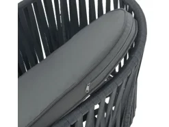 Juskys Rope Stühle 2er Set mit Sitz und Rückenkissen Dunkelgrau