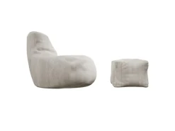 Juskys Sitzsack Chillex mit Hocker L in Stoff Cord Beige