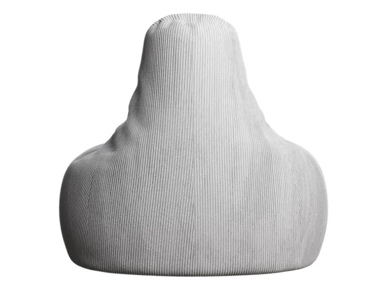 Juskys Sitzsack Chillex mit Hocker L in Stoff Cord Hellgrau