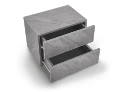 Juskys Wandschrank Nachttisch 40x29x30 cm mit 2 Schubladen Betonoptik