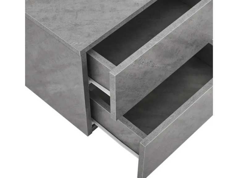 Juskys Wandschrank Nachttisch 40x29x30 cm mit 2 Schubladen Betonoptik