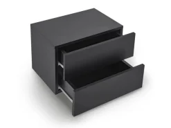 Juskys Wandschrank Nachttisch 40x29x30 cm mit 2 Schubladen Schwarz