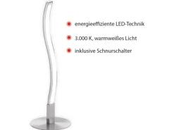 Just Light. LED Tischleuchte Wave Stahl H: 30 cm