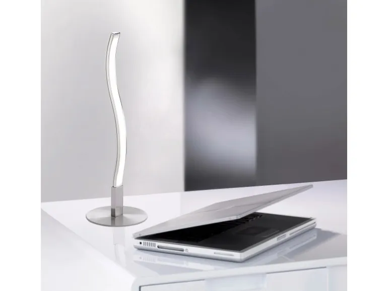 Just Light. LED Tischleuchte Wave Stahl H: 30 cm