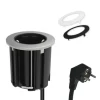 kalb Einbausteckdose 230VAC Tischsteckdose 54mm Rund Für Montage In Und An Möbeln mit EU-Stecker