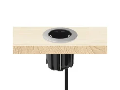 kalb Einbausteckdose 230VAC Tischsteckdose 54mm Rund Für Montage In Und An Möbeln mit EU-Stecker
