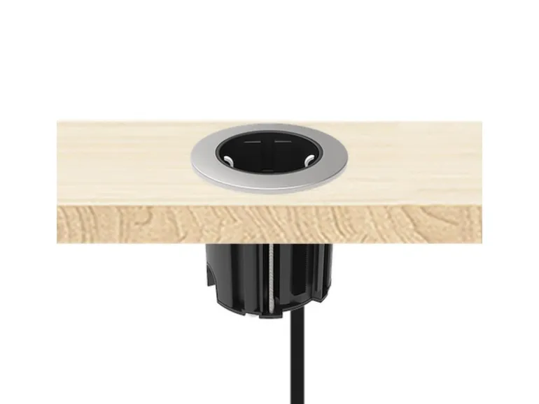 kalb Einbausteckdose 230VAC Tischsteckdose 54mm Rund Für Montage In Und An Möbeln mit EU-Stecker