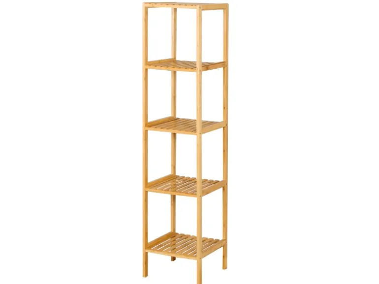 KARAT Bambus Standregal Lowa Platzsparendes Holzregal Mit 5 Etagen