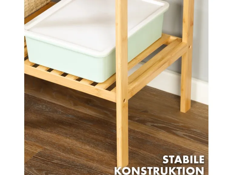 KARAT Bambus Standregal Lowa Platzsparendes Holzregal Mit 5 Etagen