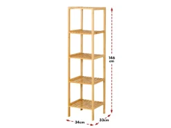 KARAT Bambus Standregal Lowa Platzsparendes Holzregal Mit 5 Etagen