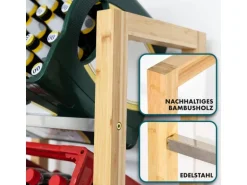 KARAT Bambus-Flaschenkastenständer Flash - Robustes Lagerregal für Büro, Küche, Garage oder Flur - 112 x 56 x 32 cm
