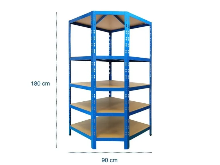 KARAT Eckregal - Hohe Traglast - Individuell Einsetzbar - Blau 180 x 90 x 42 x 60 cm