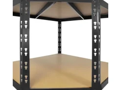 KARAT Eckregal Traglast 875 kg Individuell Einsetzbar Schwarz 180 x 90 x 42 x 60 cm