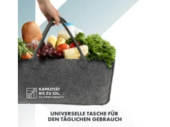 KARAT Filztasche Conny Kaminholztasche 4er Set Einkaufstasche Faltbar Anthrazit