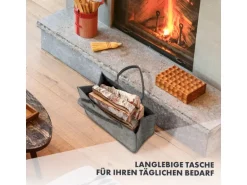 KARAT Filztasche Conny Kaminholztasche 4er Set Einkaufstasche Faltbar Anthrazit
